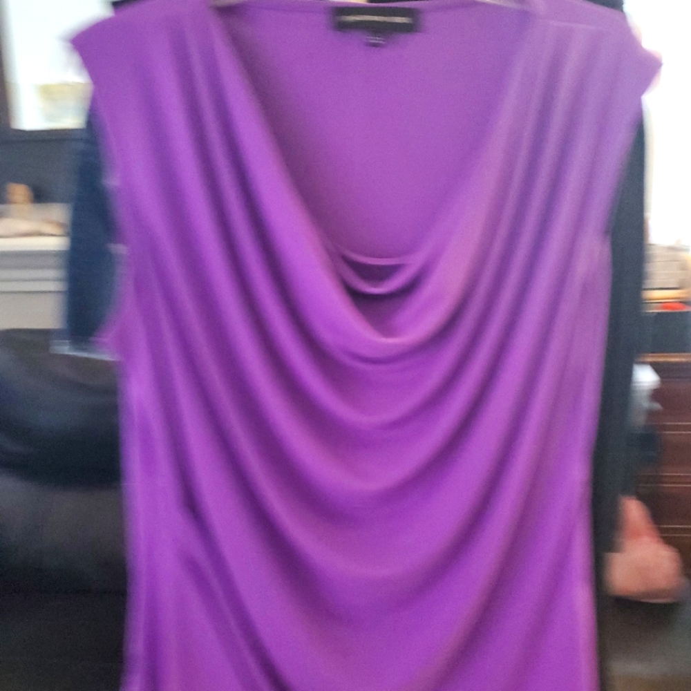 Jones New York purple drape blouse size large